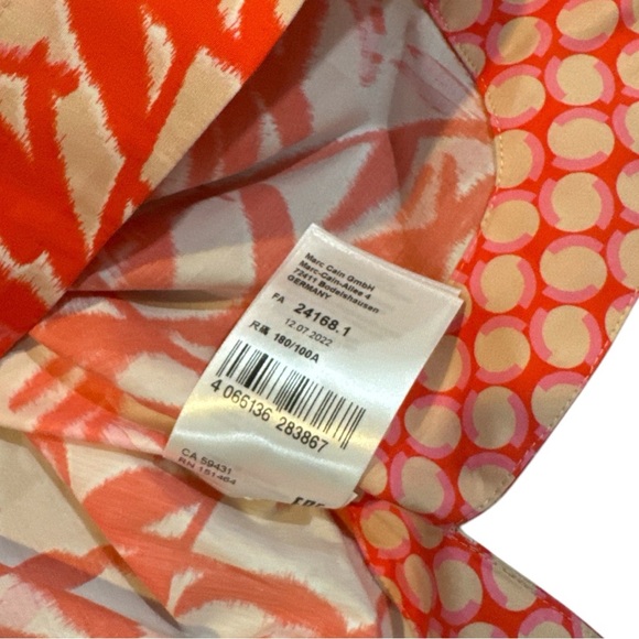 Marc Cain Blouse  Top Orange/Peach Tan EUC Size N6 US 12 - Picture 7 of 11